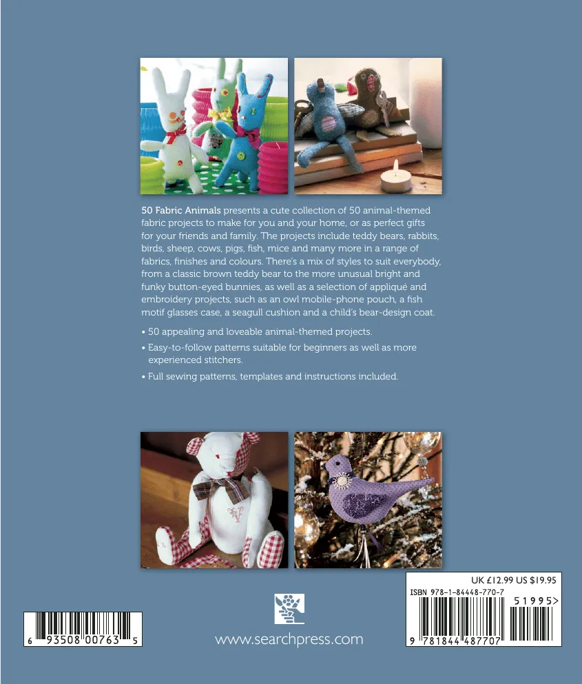 50 Fabric Animals Book