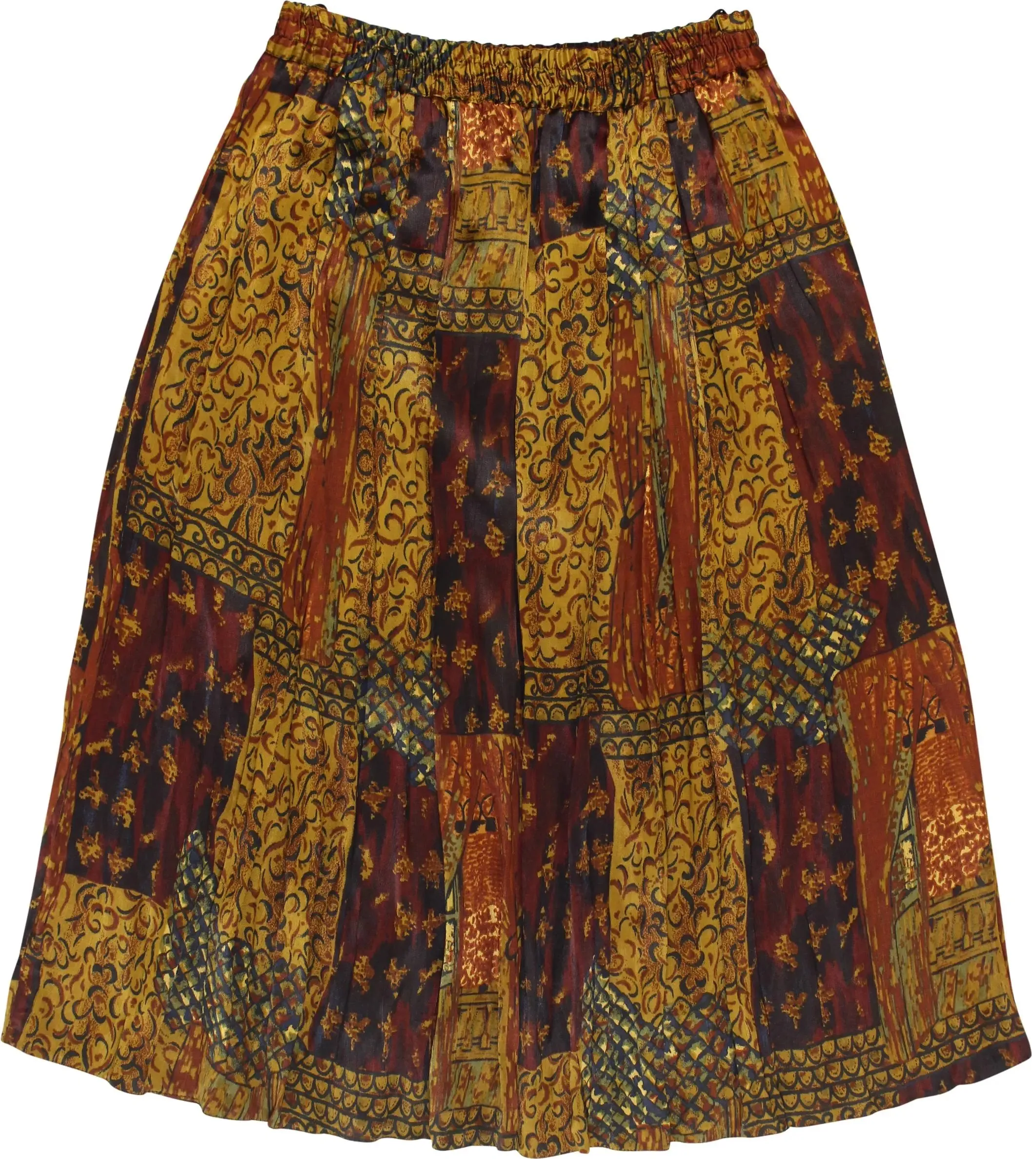 80s Pleated Satin Skirt