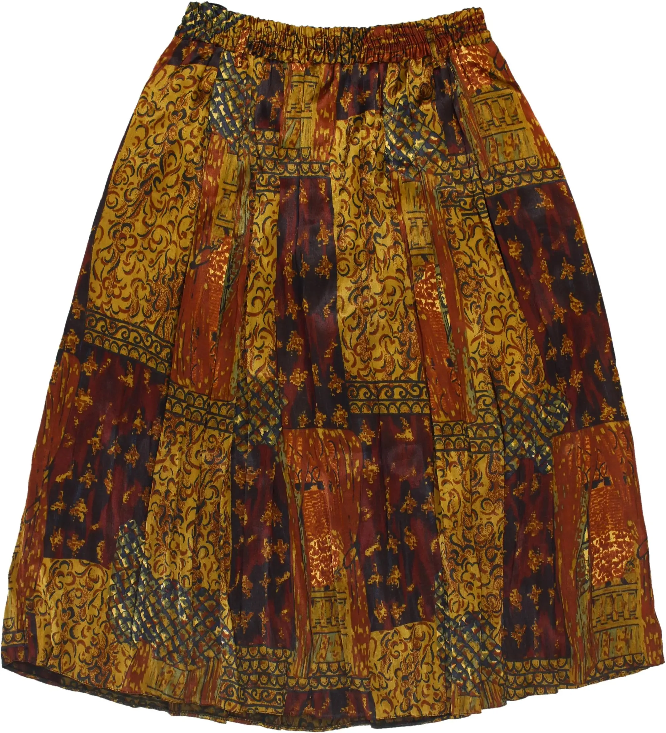 80s Pleated Satin Skirt