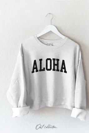 Aloha Mid Crop Sweatshirt White Heather
