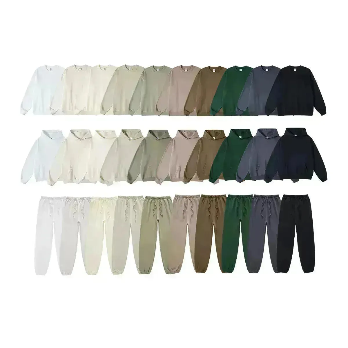 American-style Hoodie suit and Crew neck sweatsuit Unisex Fall Winter
