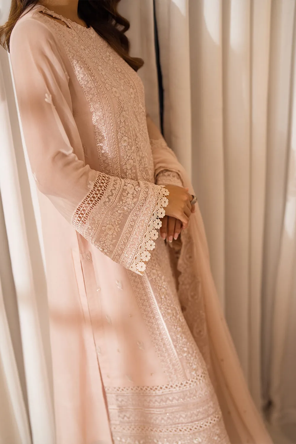 Azure Ensembles Luxury Chiffon Formals – Rosy Glow
