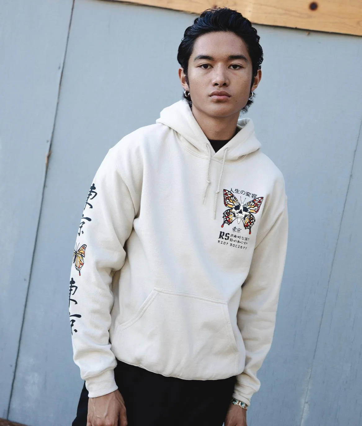 Butterfly Skull Mens Hoodie