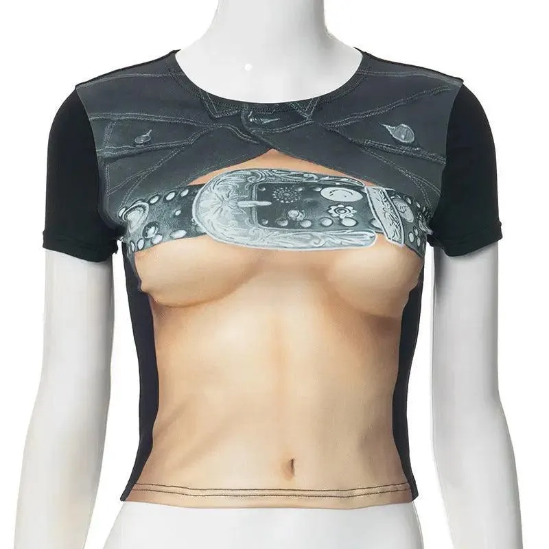 Floral Print Slim Fit Crop Top