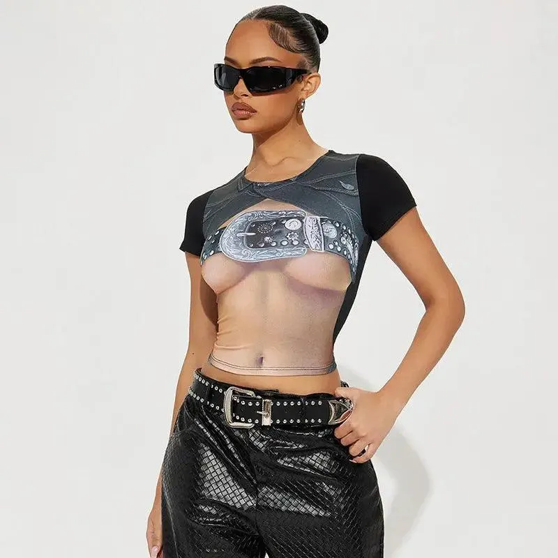 Floral Print Slim Fit Crop Top