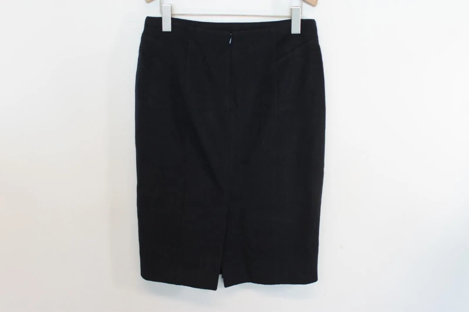 HOBBS Ladies Navy Blue Wool Straight Midi Skirt EU40 UK12