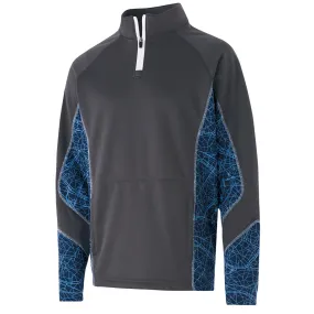 Holloway Men's Carbon/Navy/White Performance Fleece Complex Pullover