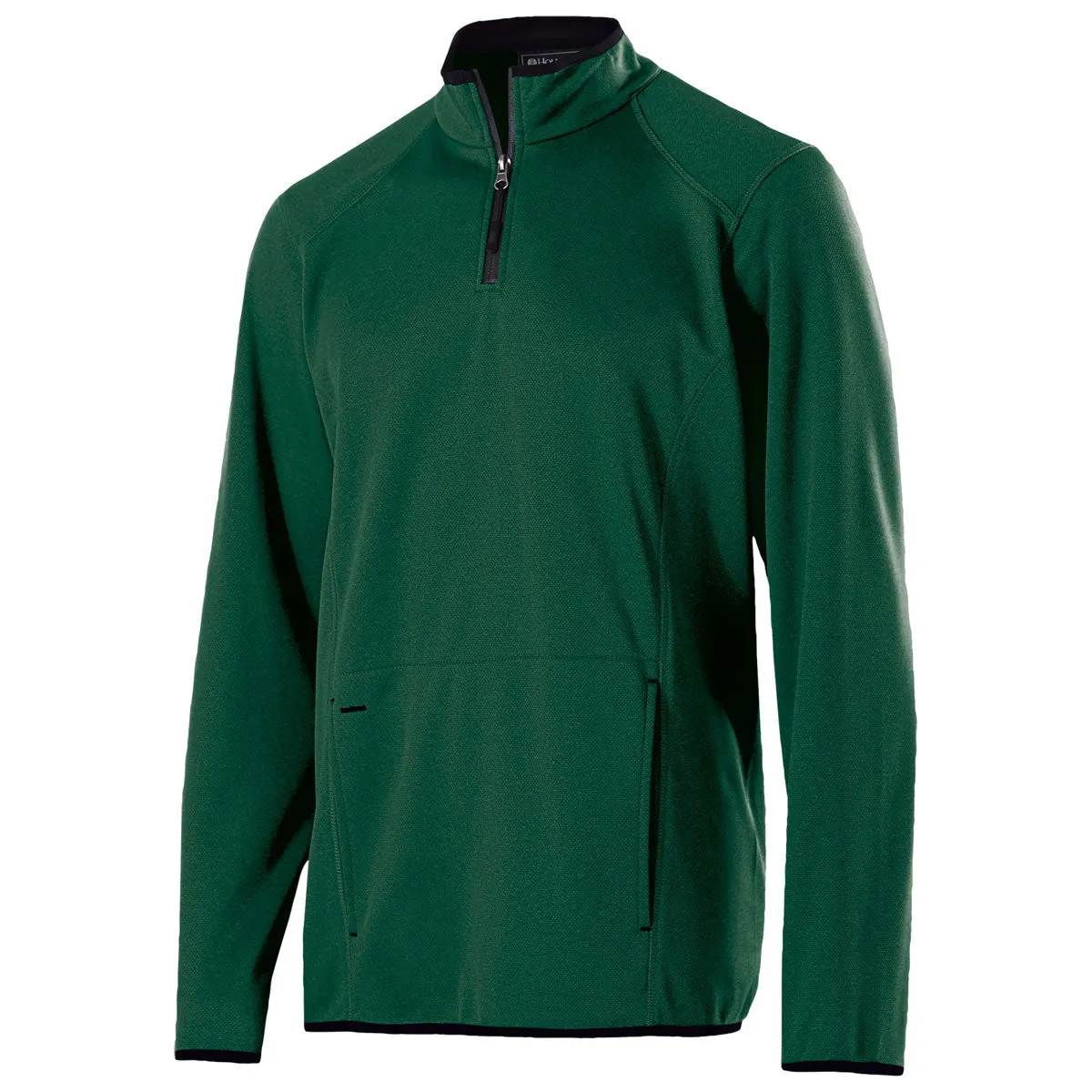 Holloway Men's Forest Heather Fleece Quarter Zip Artillery Pullover