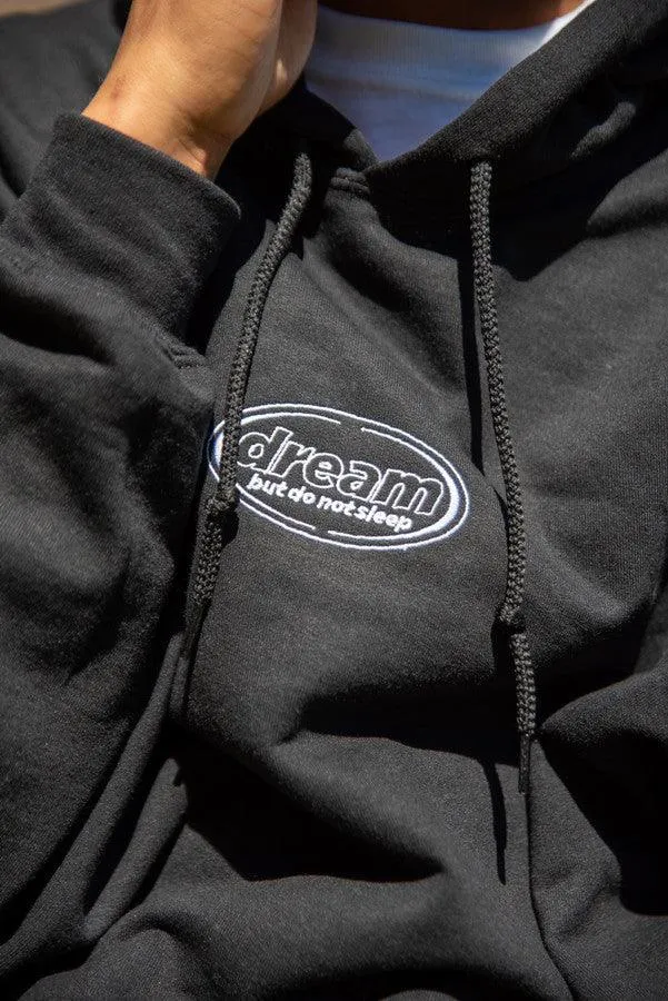 Hoodie in Black With Oval Logo Embroidery