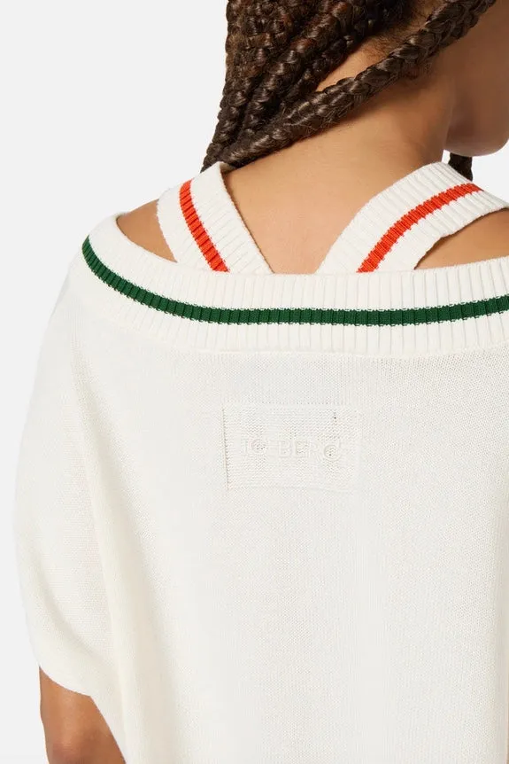 Iceberg - Double V-Neck Top: Milky White
