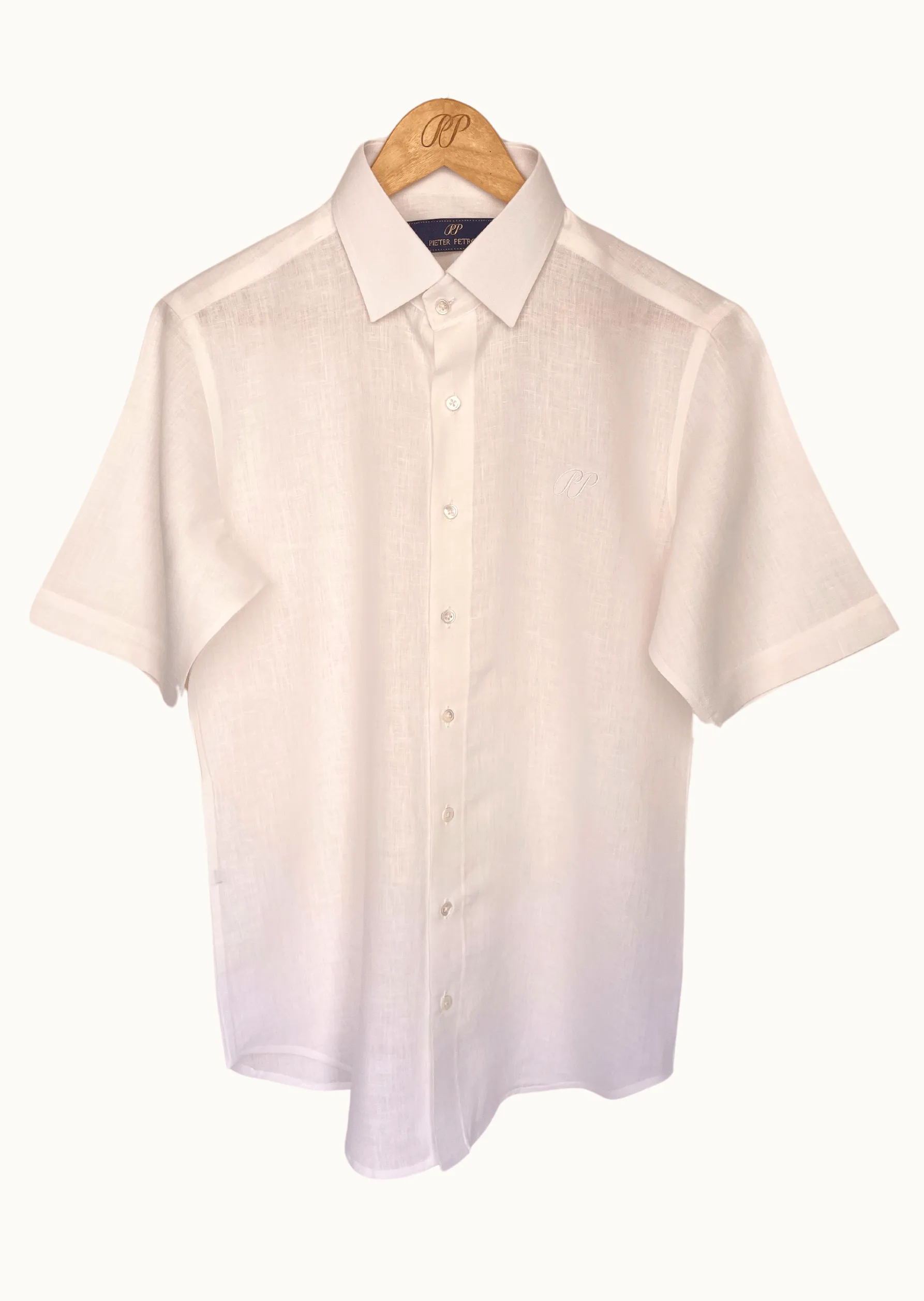 Laos Short Sleeve Linen Shirt - White
