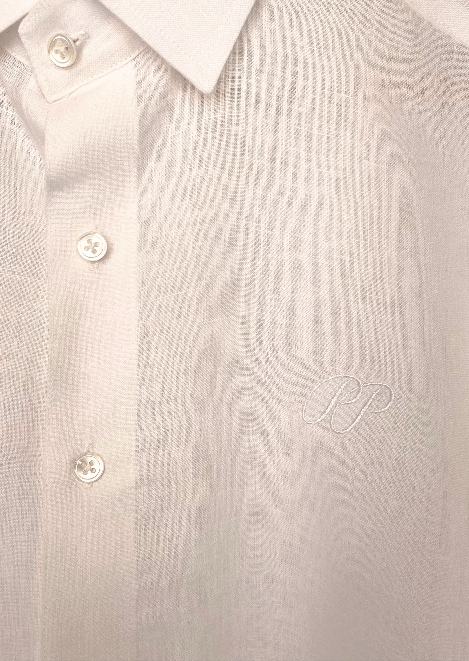 Laos Short Sleeve Linen Shirt - White