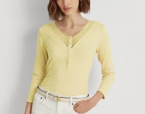 Lauren Ralph Lauren Lace-Trim Henley Top