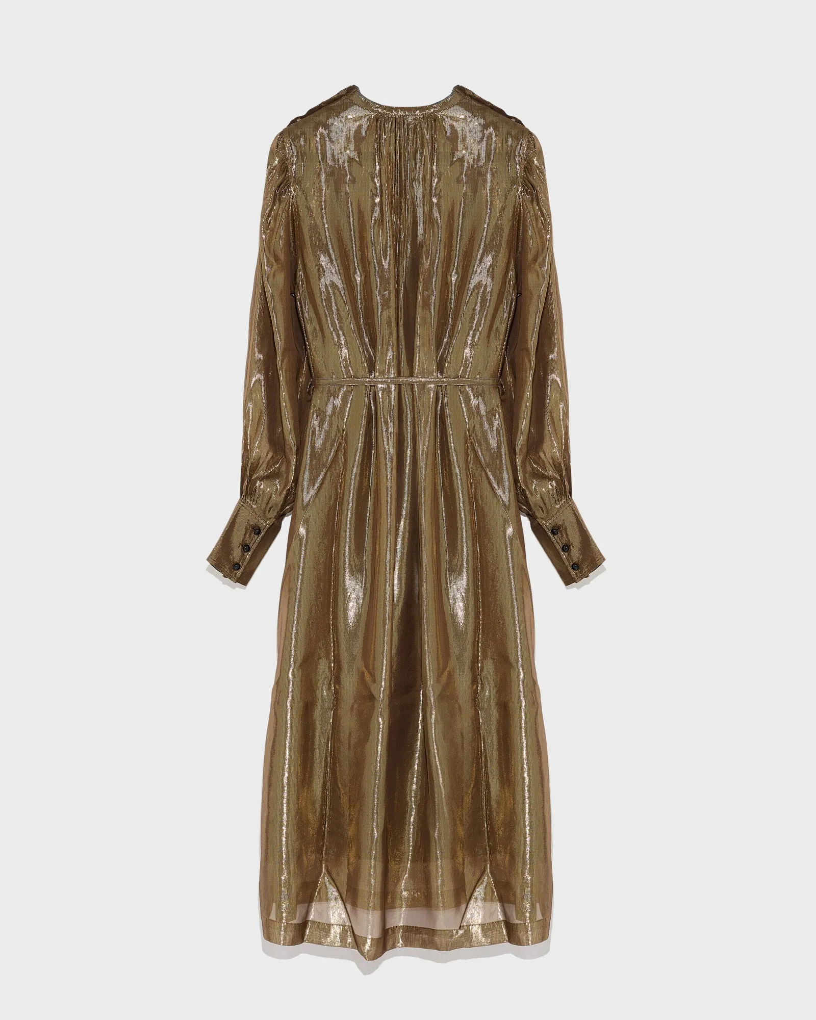 Midi dress in lamé fabric