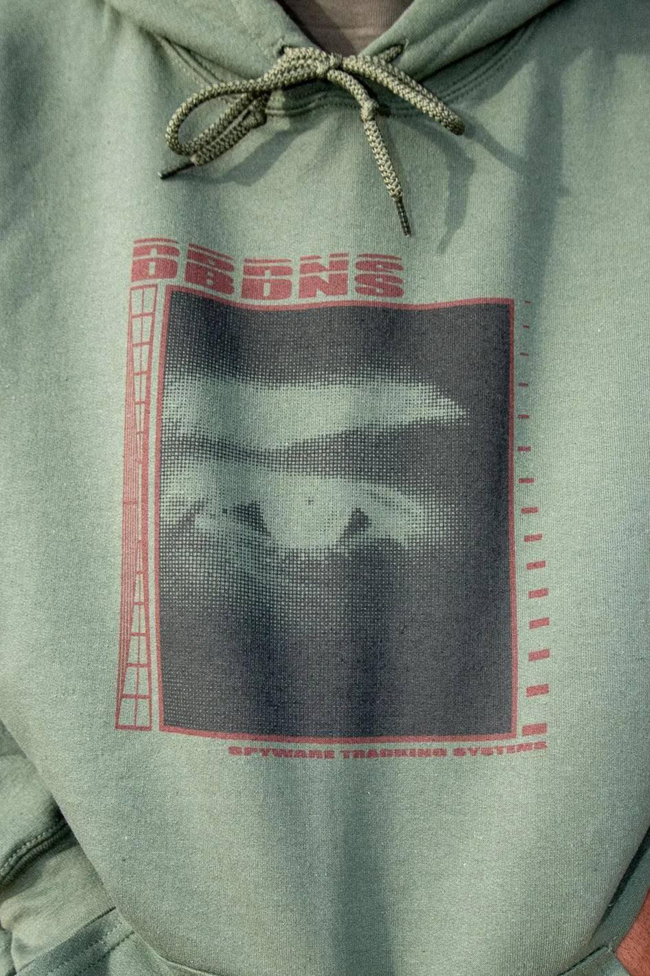 Military Green Hoodie With Spyware Print