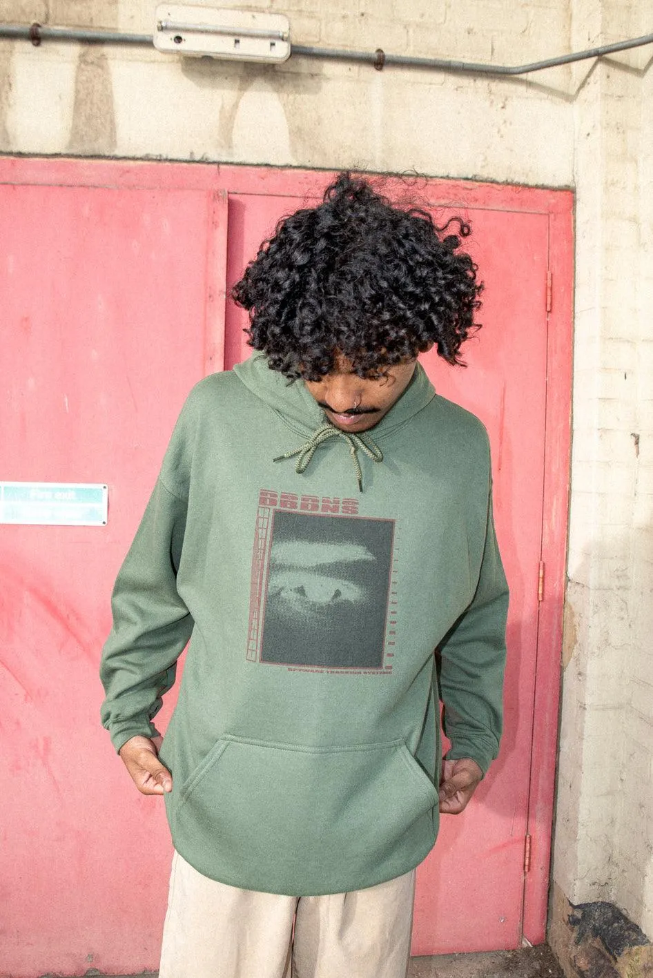 Military Green Hoodie With Spyware Print