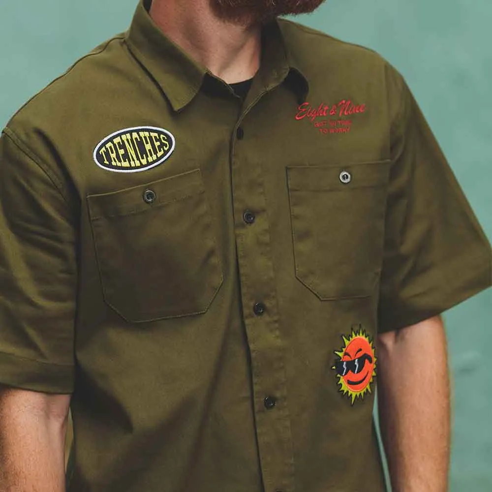 No Worries Work Shirt Olive