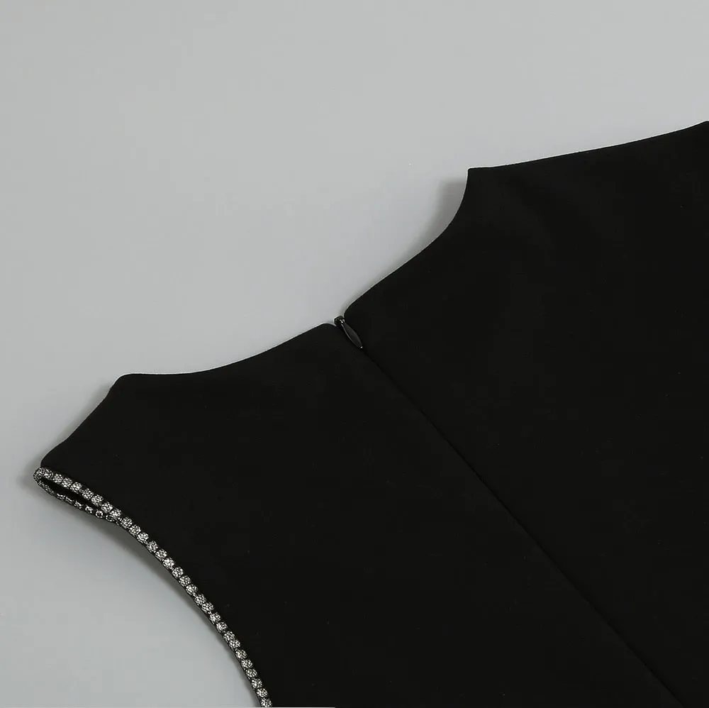 One Shoulder Sleeves Women's Evening Party Dress