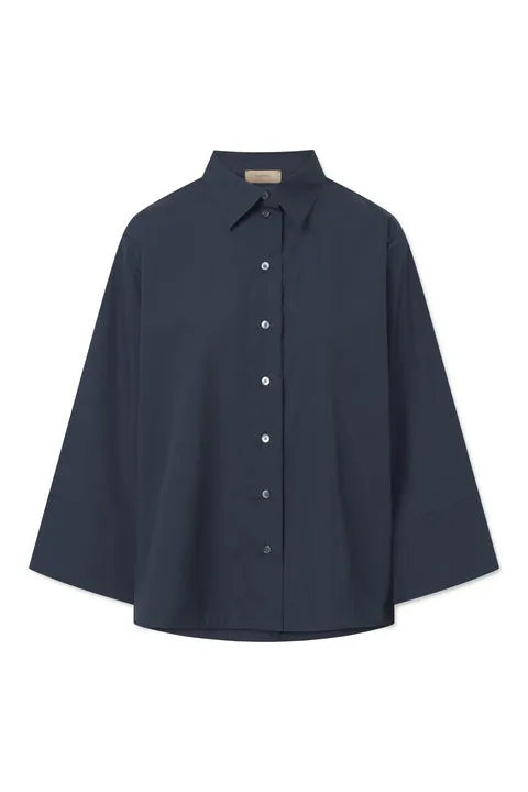SHINO NON IRON POPLIN - NAVY