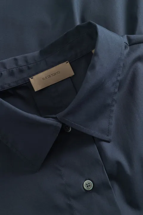 SHINO NON IRON POPLIN - NAVY