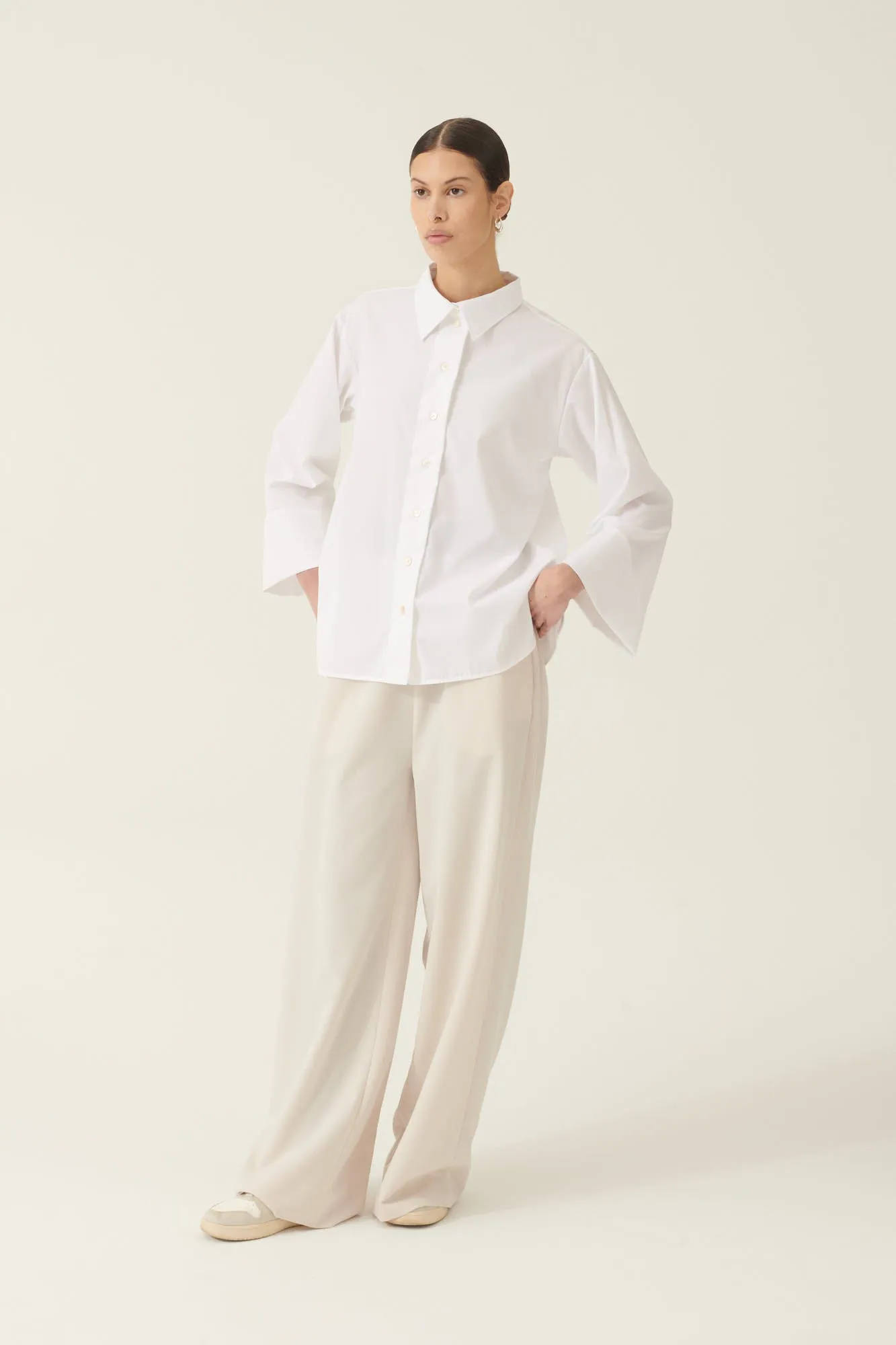 SHINO NON IRON POPLIN - WHITE