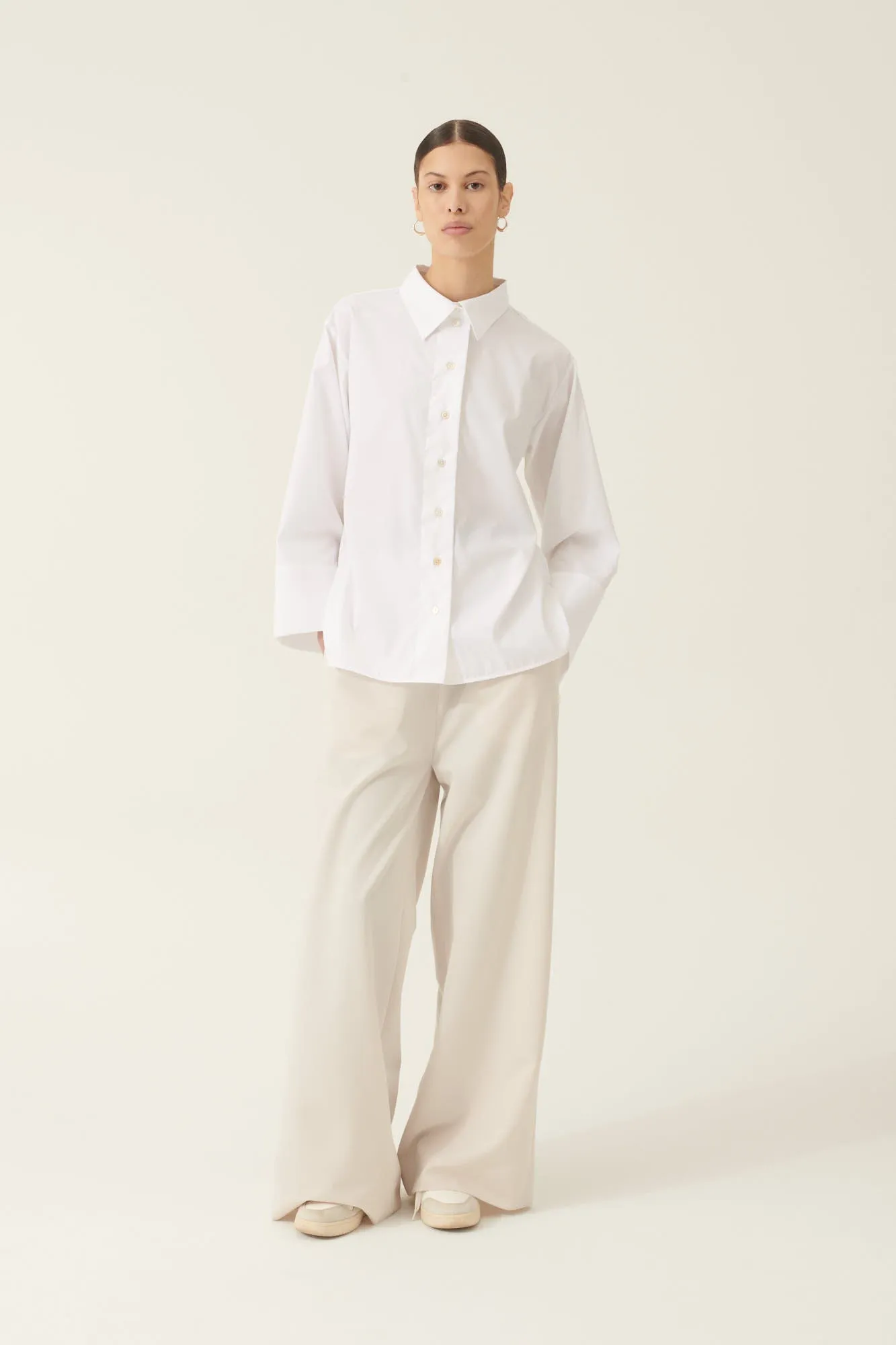 SHINO NON IRON POPLIN - WHITE