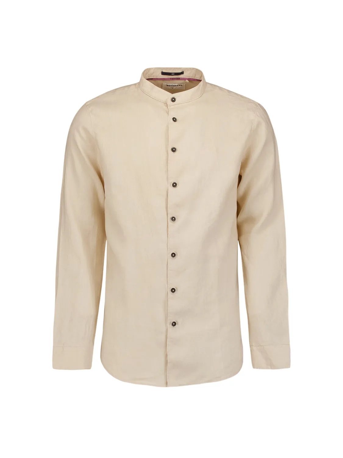 Shirt Granddad Linen Solid | Cement