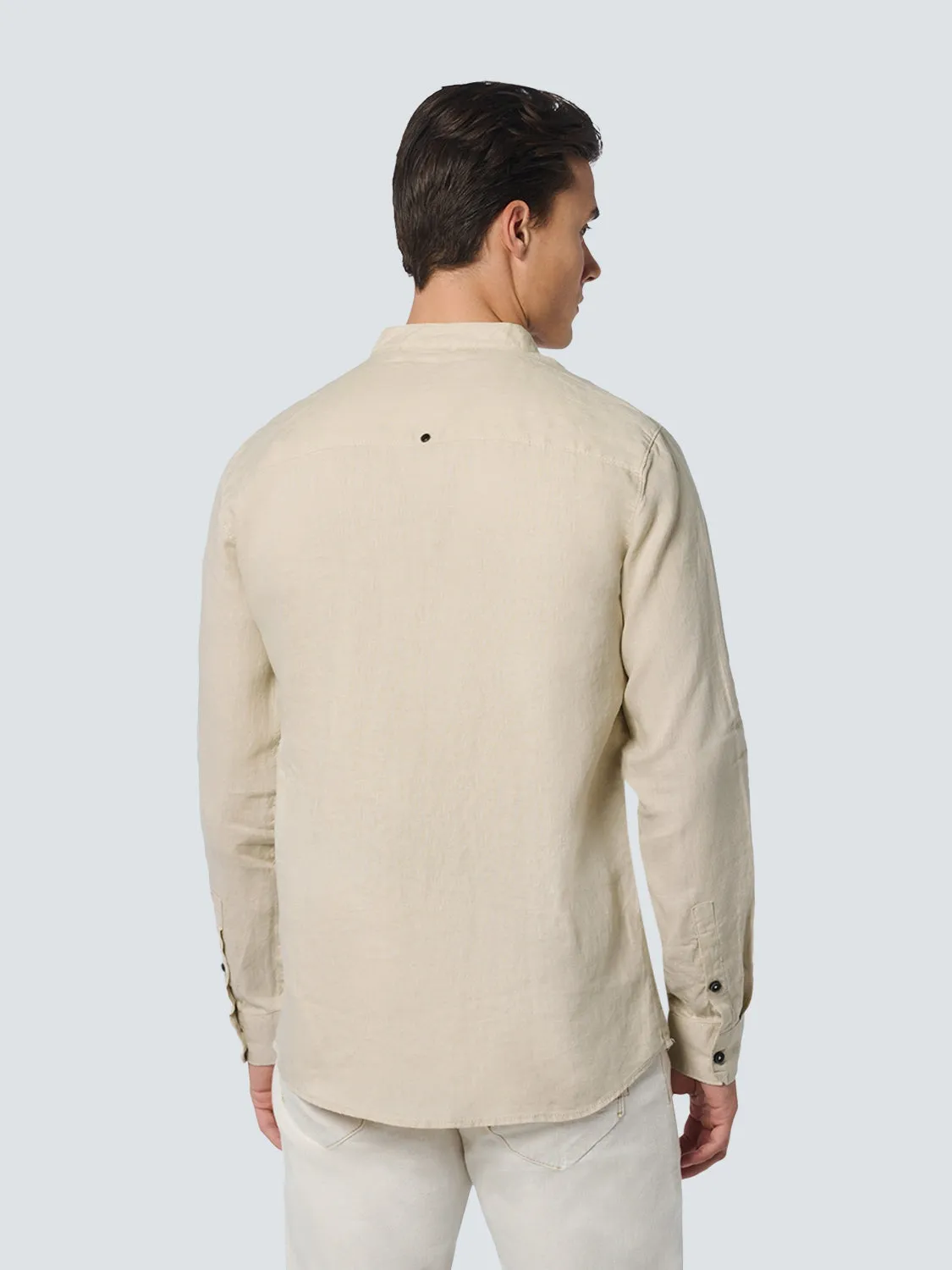 Shirt Granddad Linen Solid | Cement