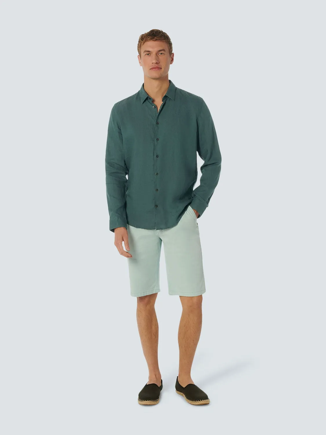 Shirt Linen Solid | Steel