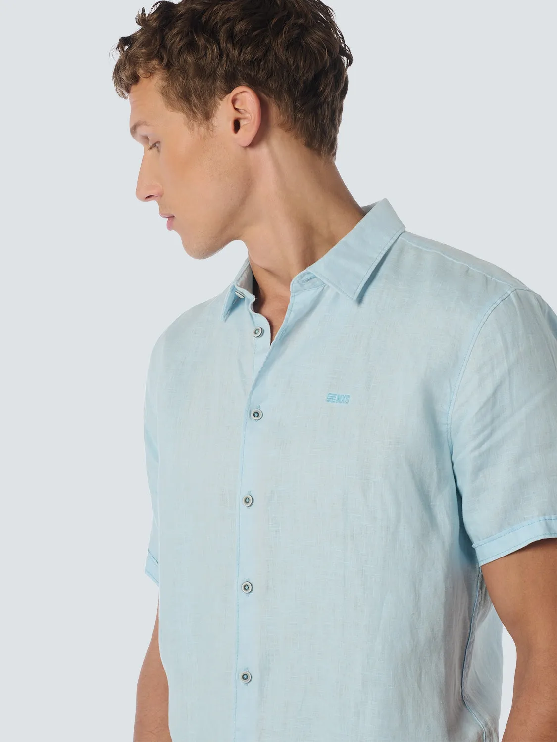 Shirt Short Sleeve Linen Solid | Ice