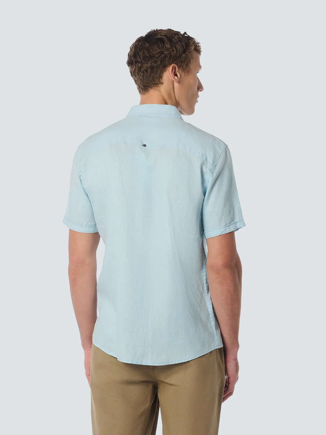 Shirt Short Sleeve Linen Solid | Ice