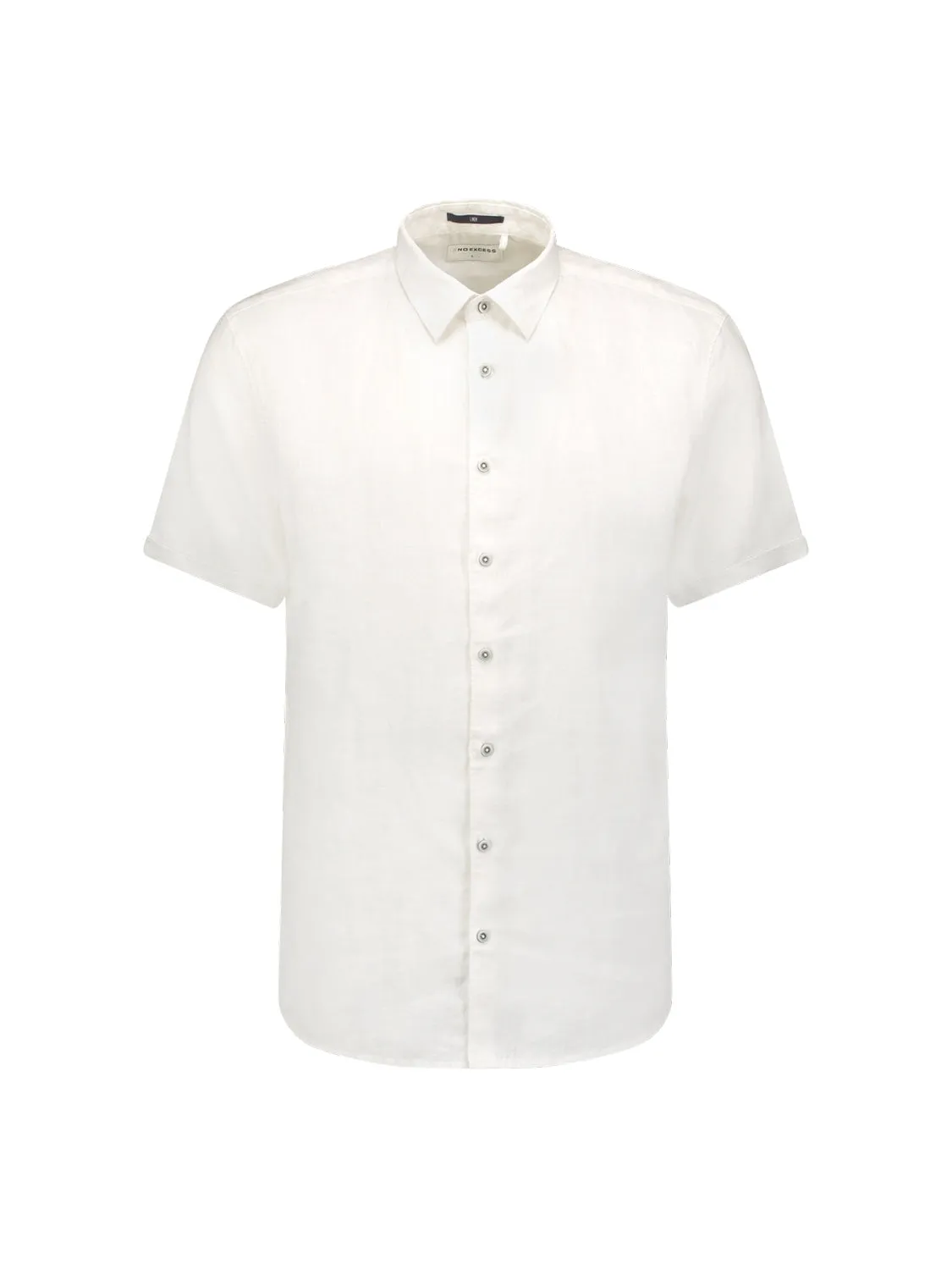 Shirt Short Sleeve Linen Solid | White