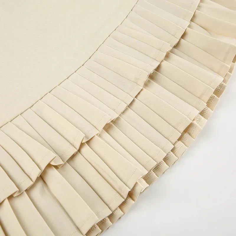 Skin Low Waist Pleated Mini Skirt