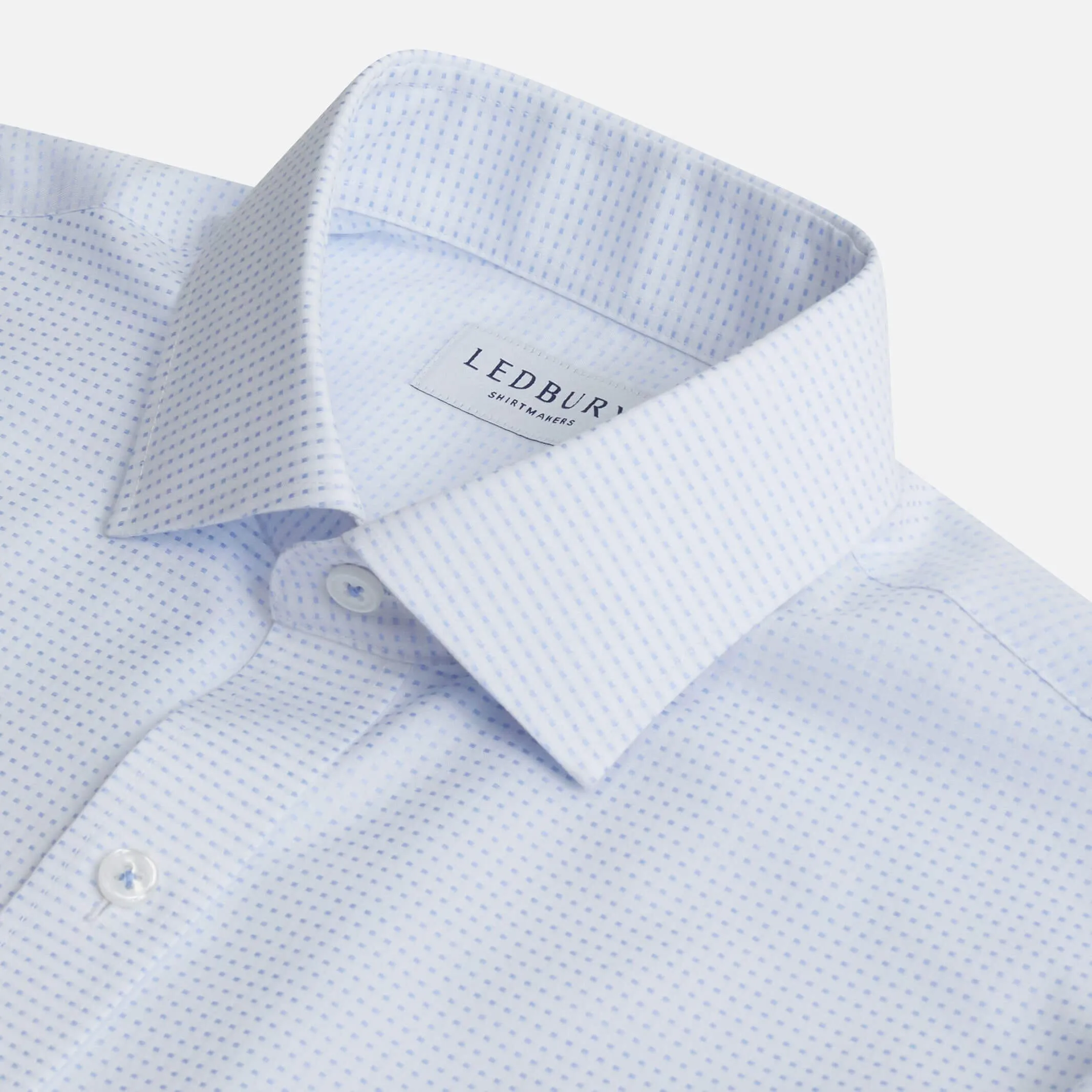 The Blue Kensington Non Iron Dot Custom Shirt