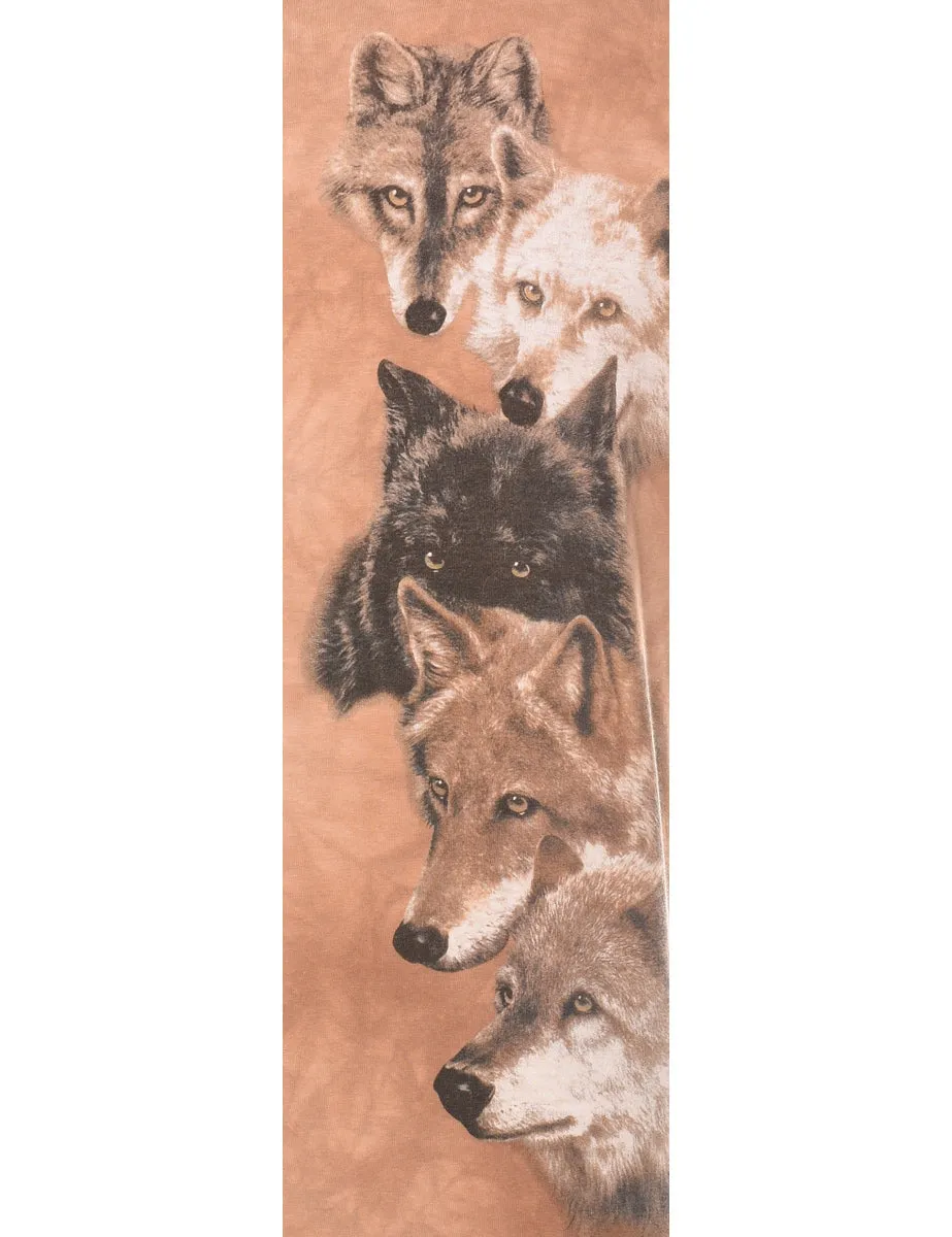 Tie Dye Design The Mountain Wolf Animal T-shirt - M