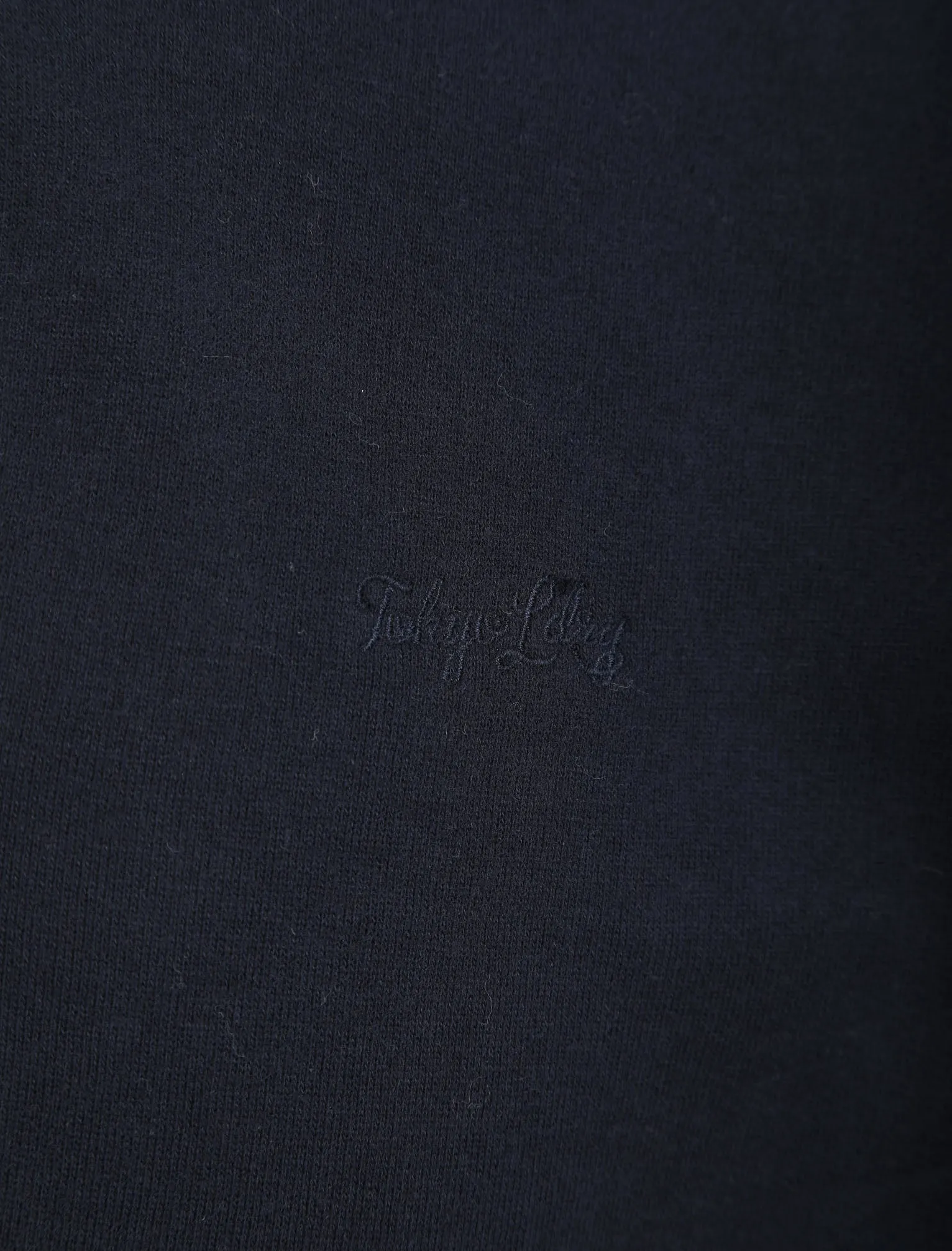 Timber Cotton Blend Half Zip Funnel Neck Pullover Sweat In Sky Captain Navy - Tokyo Laundry