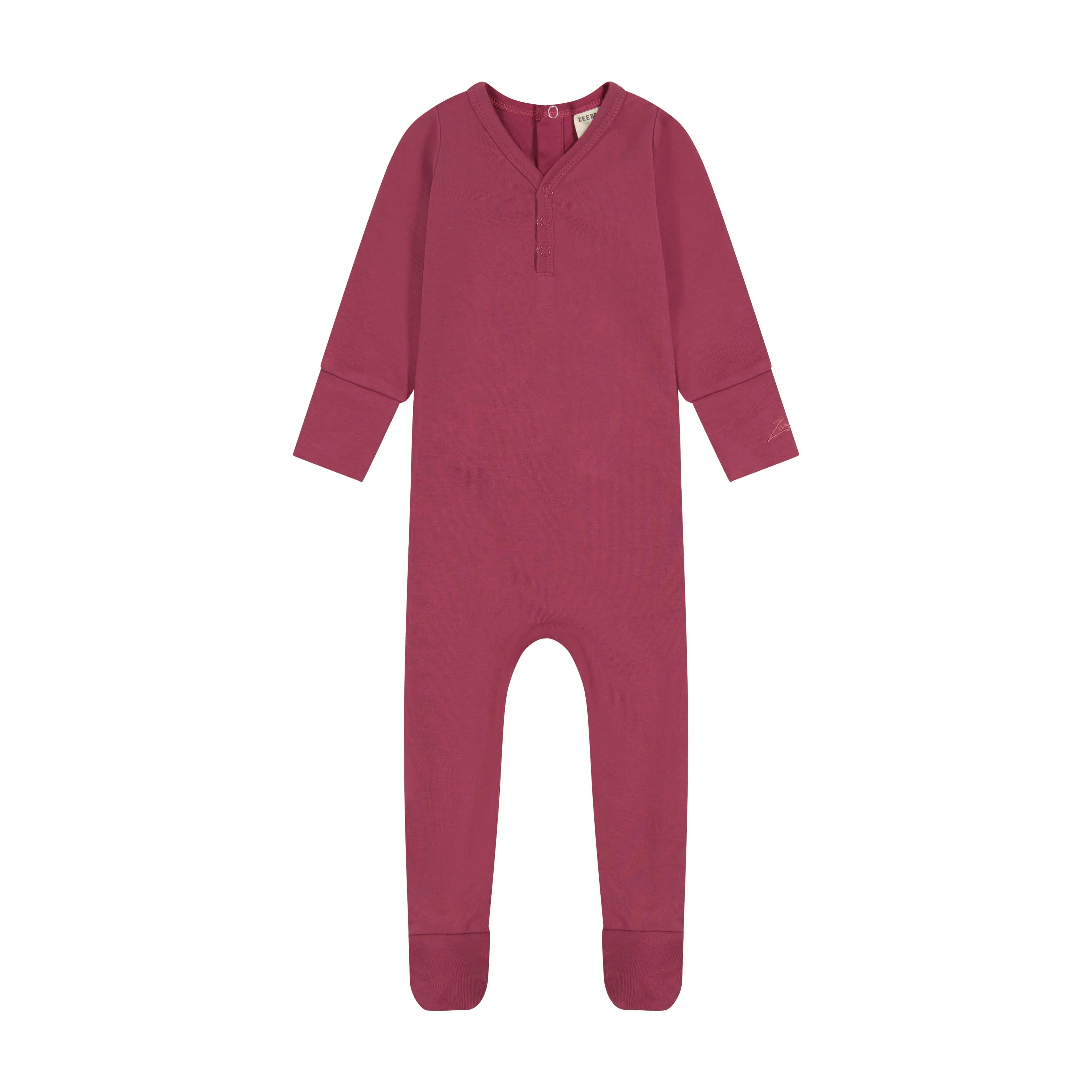 Zeebra Henley Collection Footie With Beanie- Berry