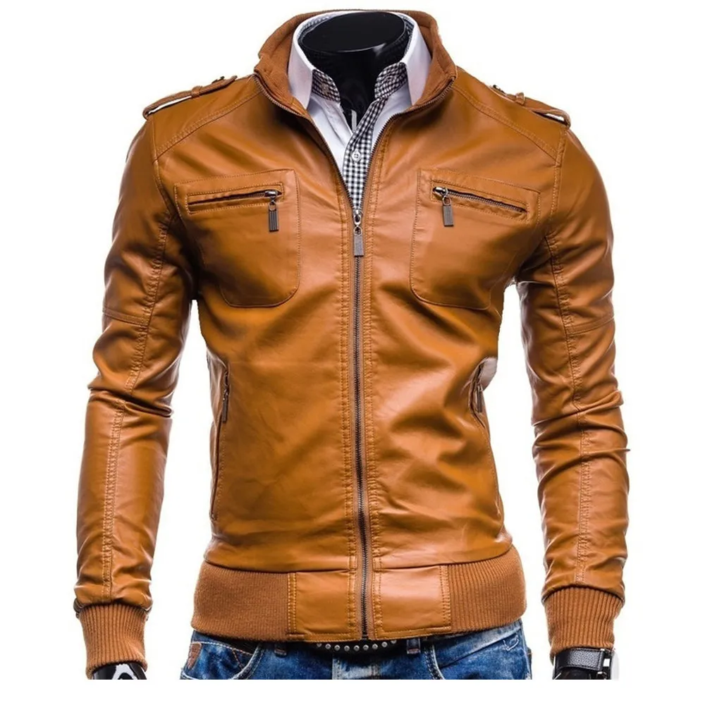 ZOGAA Men Leather Jacket Genuine Leather Clothing