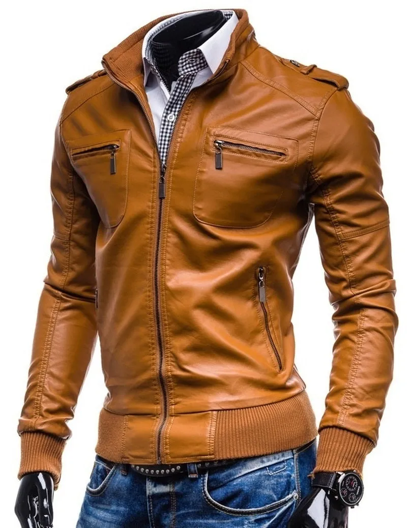 ZOGAA Men Leather Jacket Genuine Leather Clothing