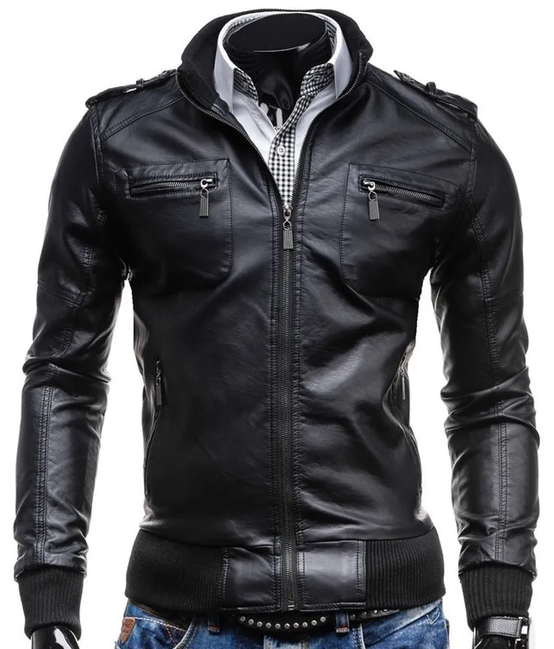 ZOGAA Men Leather Jacket Genuine Leather Clothing